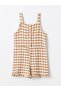 LCW baby Square Collar Strap Plaid Patterned Baby Girl Salopet - 2