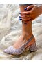 Maria Powder Linen Heel Sandals Shoes - 2