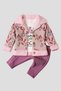 Winter sweet plush set cotton 3 piece set baby boy welsoft sweatshirt tracksuit