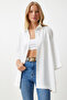 Women's White Slit Soft Textured Knitted Shirt BF00092 - 2