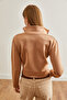 Women's Beige Zippered Scuba Jacket Ckt- 19000362 - 6