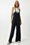 Women's Black Strap Wide Leg Summer Knitted Jumpsuit Zh00035 - 2