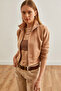 Women's Beige Zippered Scuba Jacket Ckt- 19000362 - 3