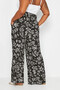 Large Size Elastic Waisted Patterned Wide Leg Pants with Pockets143752 - 5
