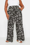 Large Size Elastic Waisted Patterned Wide Leg Pants with Pockets143752 - 2