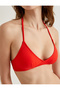 Bralet Bikini Top with Halter Neck and Metal Closure Detail on the Back - 5