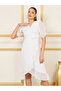 Sequin Detail Puff Sleeves Wrap Midi Dress