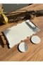 Silver Leaf Wavy Two Person Promise Engagement Groom Epoxy Presentation Tray and Ring Riser Set - 3