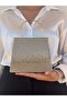 Women's Gold Evening Dress Clutch Portfolio Handheld Wedding Engagement Evening Bag