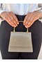 Women's Gold Evening Dress Clutch Portfolio Handheld Wedding Engagement Evening Bag - 3