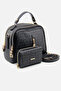 Women's Compartment Long Strap Hand and Shoulder Bag Crossbody Bag and Wallet Combination