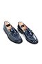 Italian Style Inner Outer Patent Leather Men's Gold Buckle Patterned Shoes - 7