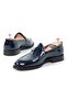 Italian Style Inner Outer Patent Leather Men's Gold Buckle Patterned Shoes - 6