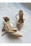 Nude Colored Satin Ankle Tie