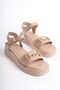 Women's Special Design Ankle Strap Thick Sole Metal Buckle Detailed Single Strap Sandals