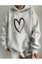 Heart printed hooded sweatshirt - 4