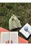 Green Gingham Eco-Friendly Cloth Pouch, Linen Organizer Pouch, Gift Pouch, Makeup Bag, Mini Wallet - 4