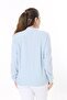 Women's Plus Size Baby Blue Wool Viscose Fabric Bat Sleeve Blouse 65N37703 - 8