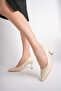 Genuine Leather Beige Women's Leather Heeled Shoes Trc-92280 - 2