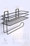 Black Paper Roll - with Adhesive and Shelf, Napkin Holder and Towel Organizer Shelf, for Kitchen and Bathroom - 2