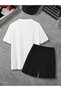 Paris Je t'Aime T-Shirt Shorts - Black T-Shirt with Shorts Printed Oversize Crew Neck - 4