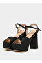 Solid Ankle Strap Block Heel Sandals - 3