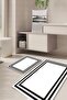 Framed Non-Slip Base Washable Set of 2 Bathroom Carpet Mat Toilet Seat Set Kt-kzht-529