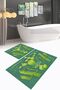 Digital Print Pcs Non-Slip Washable Cactus Double Bathroom Set Toilet Set - 7