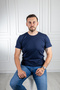 İnterview Sarar 0 Collar 100% Cotton Basic Navy Blue T-Shirt - 3