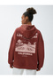 Hooded Sweatshirt Oversize Back Printed Long Sleeve - 4