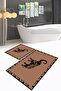Digital Print Pcs Non-Slip Washable Elephant Pattern Double Bathroom Set Toilet Seat Set - 6