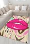 Multicolor Retro Design Pink Lip Patterned Creative Modern Decorative Carpet 4993 - 3
