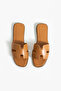 Tan Flat Sole Summer Women's Slippers Ft4444 - 2