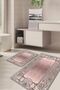 Classic Patterned Non-Slip Base Washable Set of 2 Bathroom Carpet Mat Toilet Seat Set Kt-kzhk-83
