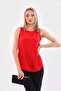 Red Satin Basic Tank Top - 2
