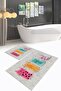 Digital Printed Non-Slip Washable Cat Pattern Double Bathroom Set Toilet Seat Set - 4