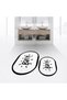 Digital Printed Non-Slip Base Washable Oval Double Bathroom Mat Toilet Seat Set, V-O-KLOZET-10-WHITE, - 2