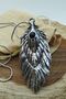 Stainless Steel Medallion Eagle Feather Native American Model Silver Color Glossy Non-Tarnish Steel Necklace