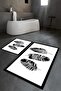 Digital Print Pcs Non-Slip Washable Leaf Double Bathroom Set Toilet Seat Set - 6