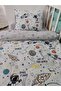 Cotton Kids 80X160 Crib Pillow Sheet Quilt Space Astronaut Gray Starry (with Quilt)