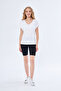 T-Shirt Women's V-Neck Basic White Color - 4
