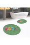 Digital Printed Non-Slip Washable Round Double Bathroom Mat Toilet Set, V-Y-KLOZET-41-GREEN, - 3