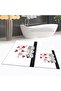 Digital Printed Non-Slip Base Washable Double Bathroom Mat Toilet Set, V-KLOZET-42-WHITE, - 2