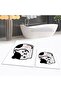 Digital Printed Non-Slip Base Washable Double Bathroom Mat Toilet Set, V-KLOZET-43-WHITE, - 2