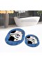 Digital Printed Non-Slip Base Washable Oval Double Bathroom Mat Toilet Seat Set, V-O-KLOZET-43-BLUE, - 2