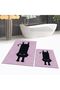 Digital Printed Non-Slip Base Washable Double Bathroom Mat Toilet Set, V-KLOZET-39-PINK, - 3