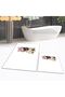 Digital Printed Non-Slip Base Washable Double Bathroom Mat Toilet Set, V-KLOZET-38-WHITE, - 2