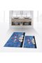 Digital Printed Non-Slip Base Washable Double Bathroom Mat Toilet Seat Set, V-KLOZET-42-BLUE,