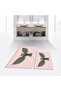Digital Printed Non-Slip Base Washable Double Bathroom Mat Toilet Set, V-KLOZET-37-PINK,