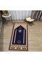 Digital Printed Washable Gift Prayer Rug Carpet, V-SECCADE-31-DARK BLUE,